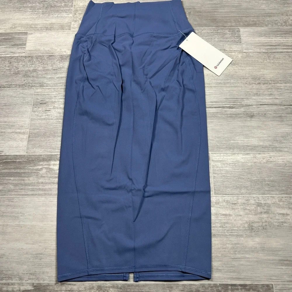 NWT Lululemon Skirt 4 Nulu Slim-Fit High-Rise‎ Iron Oasis Blue LW8AH0S Midi New - Picture 2 of 8